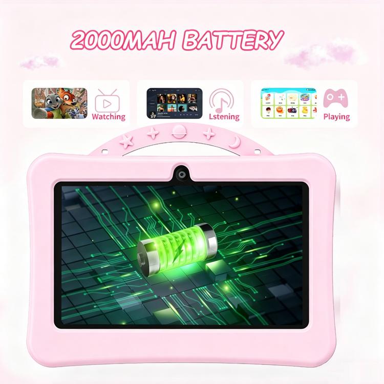 7 inch WiFi Kids Tablet PC with Portable Astronaut Silicone Case, 1GB+16GB, Android 8.0 MTK6735 Quad Core CPU, US Plug, US Plug
