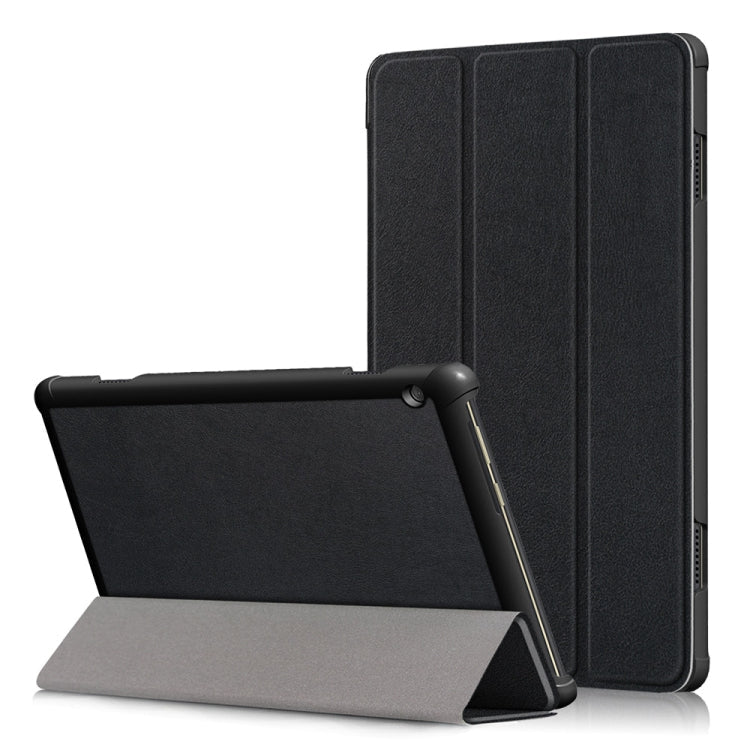 3-folding Custer Texture Deformation Flip Leather Case for Lenovo Tab M10 TB-X605F / X505F