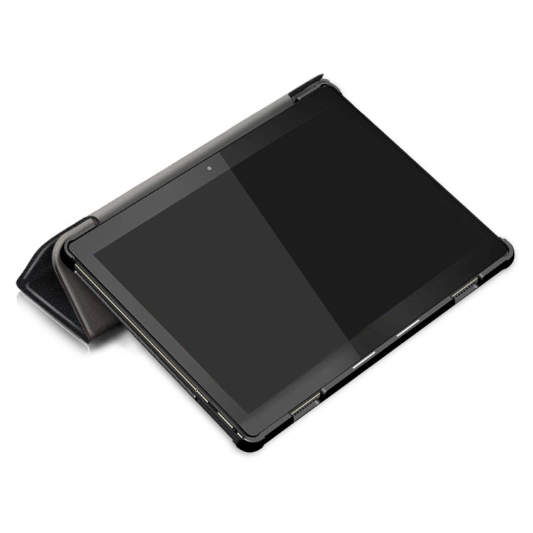 3-folding Custer Texture Deformation Flip Leather Case for Lenovo Tab M10 TB-X605F / X505F