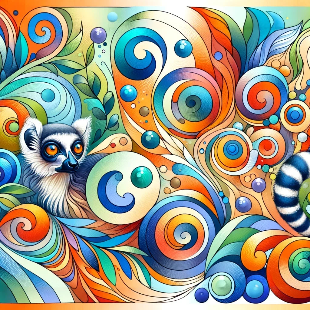 Whimsical Lemur Canvas