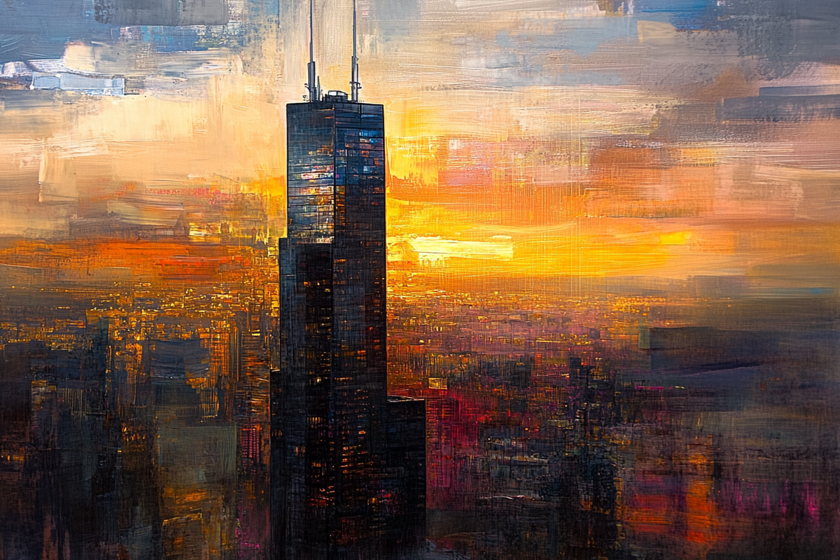 Willis Tower Evening Canvas