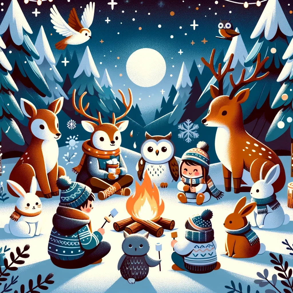 Winter Campfire Canvas