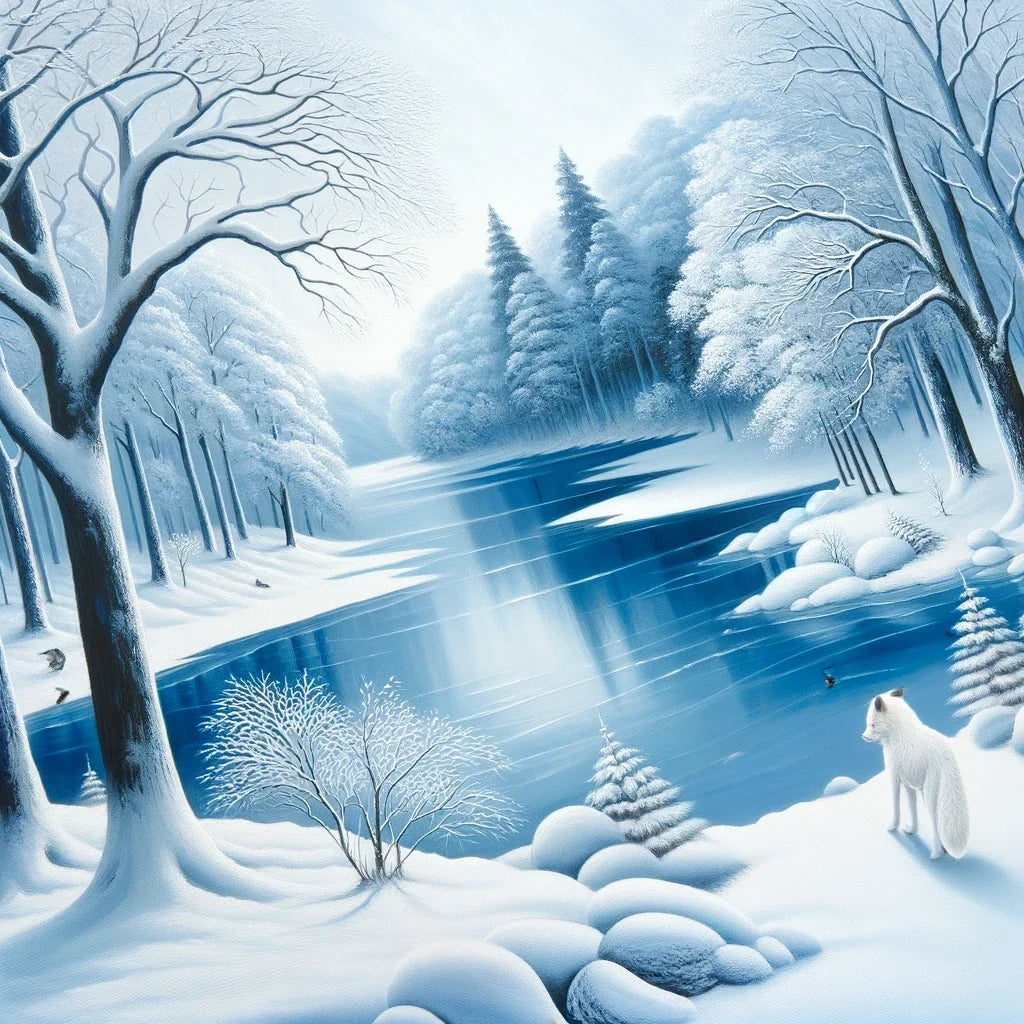 Winter Serenity with Fox Canvas
