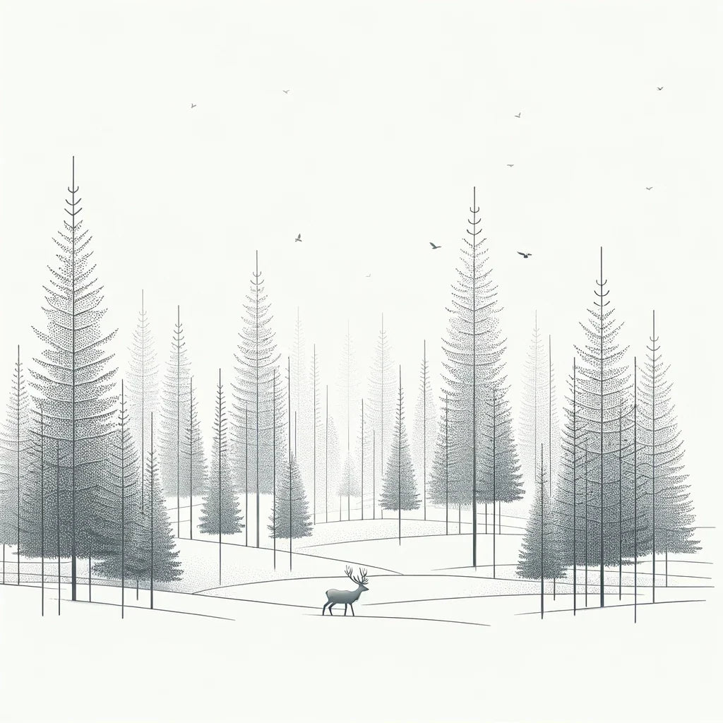 Winter Solitude in Monochromatic Canvas