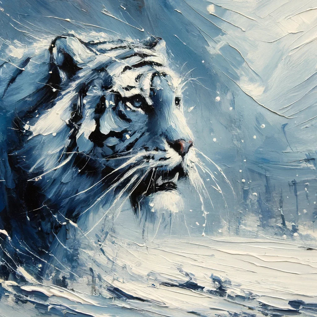 Winter Tiger Stare Canvas