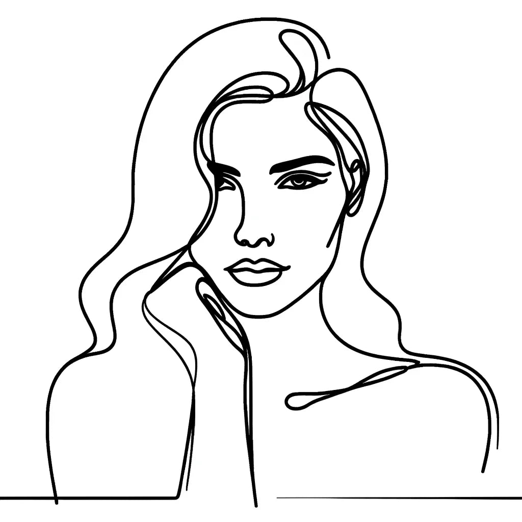 Woman:Line Simplicity Canvas