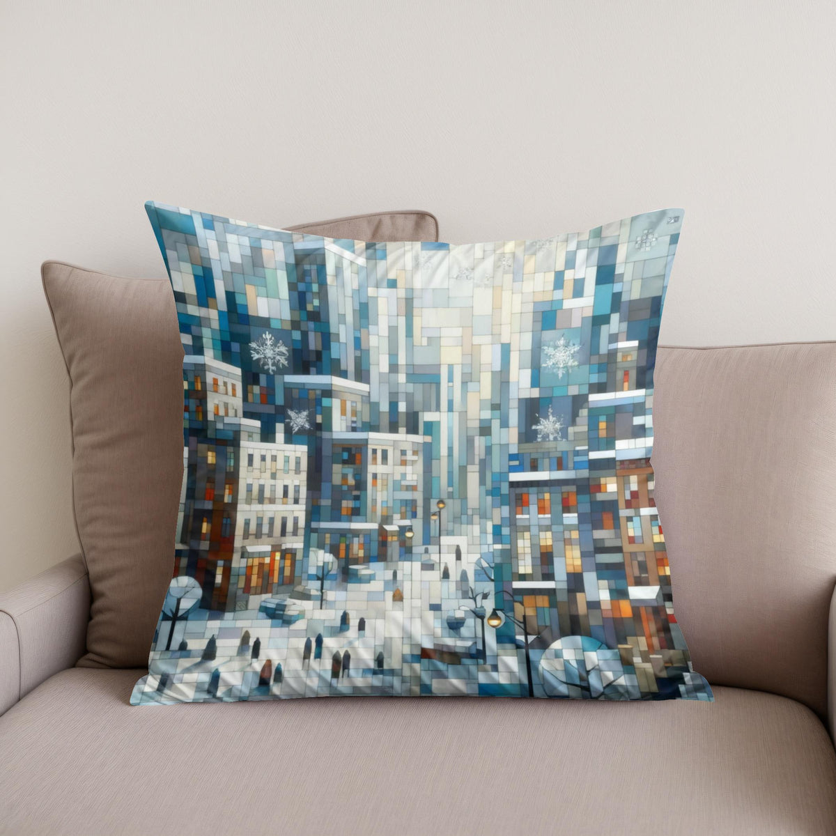 Winter Geometry Cotton Cushion