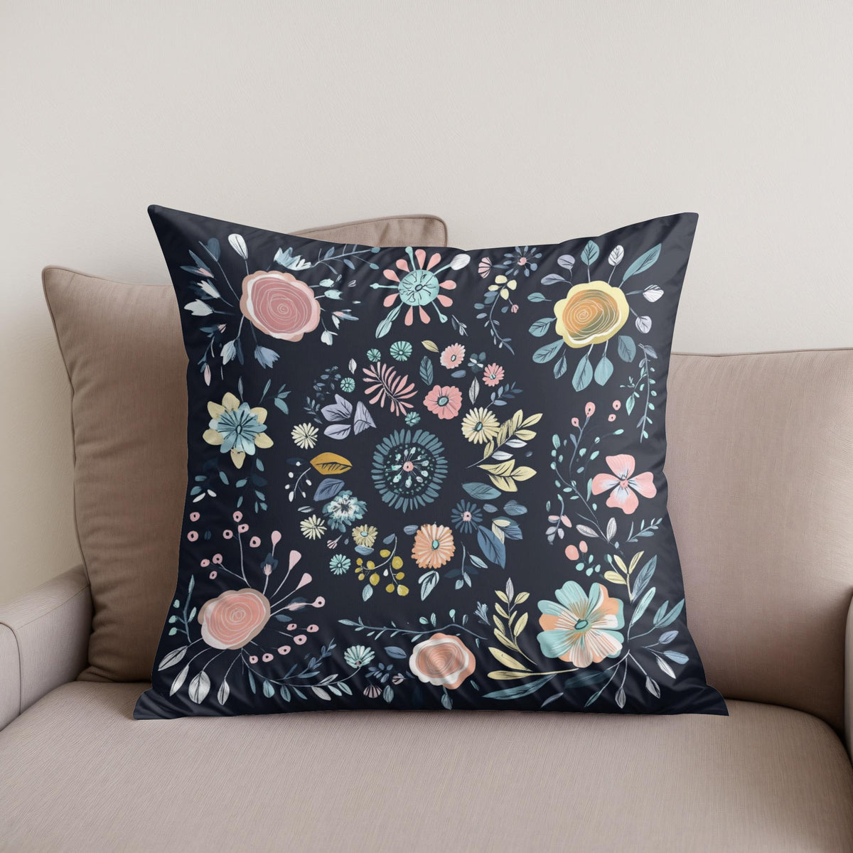 Pastel Rosette Cotton Cushion