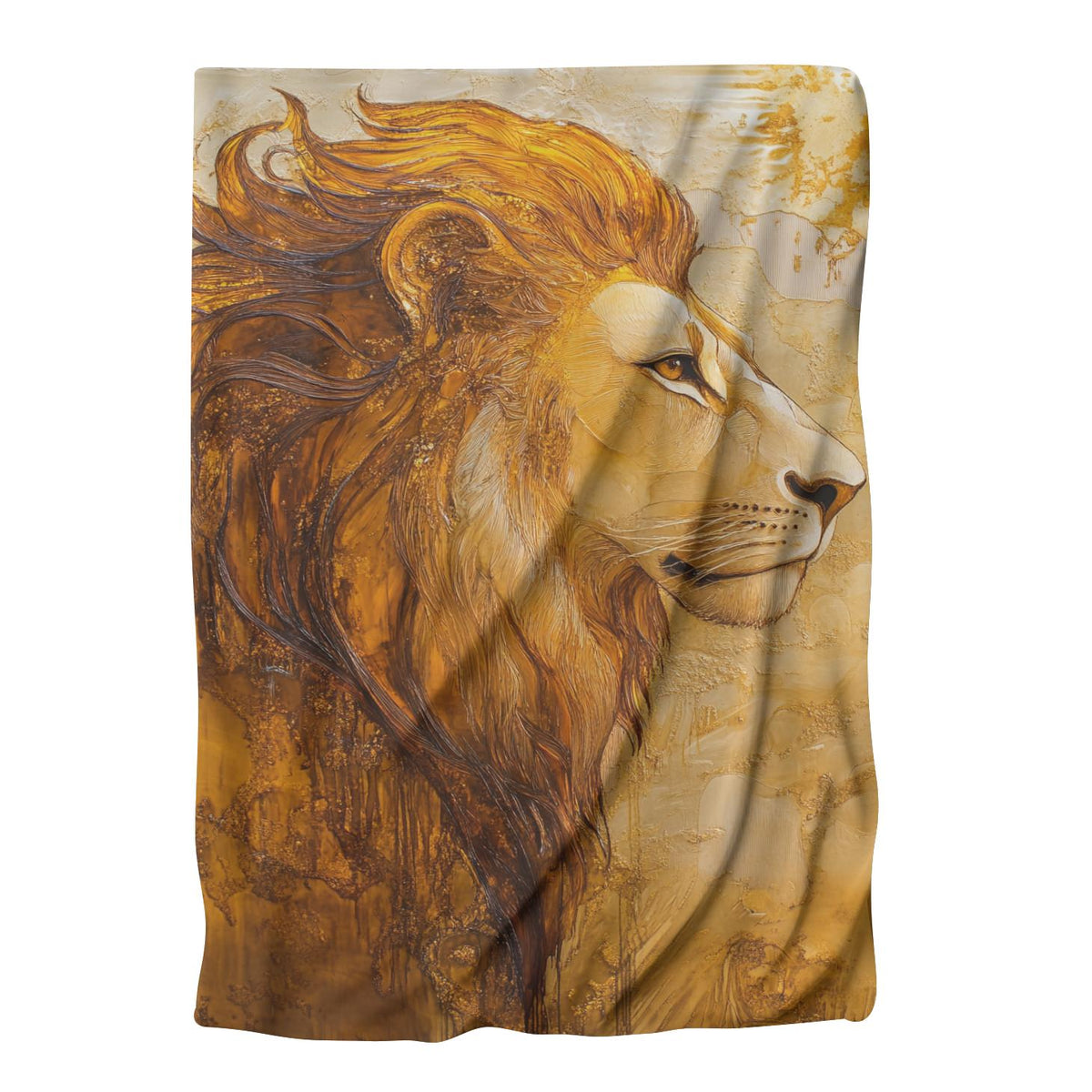 Contemplative Lion Blanket