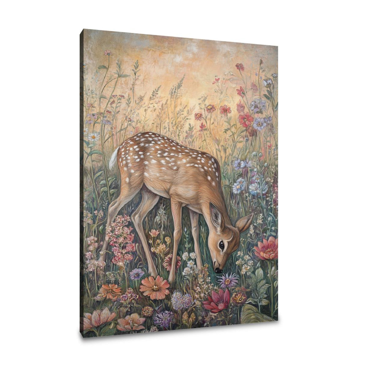 Grazing Deer Elegance Canvas