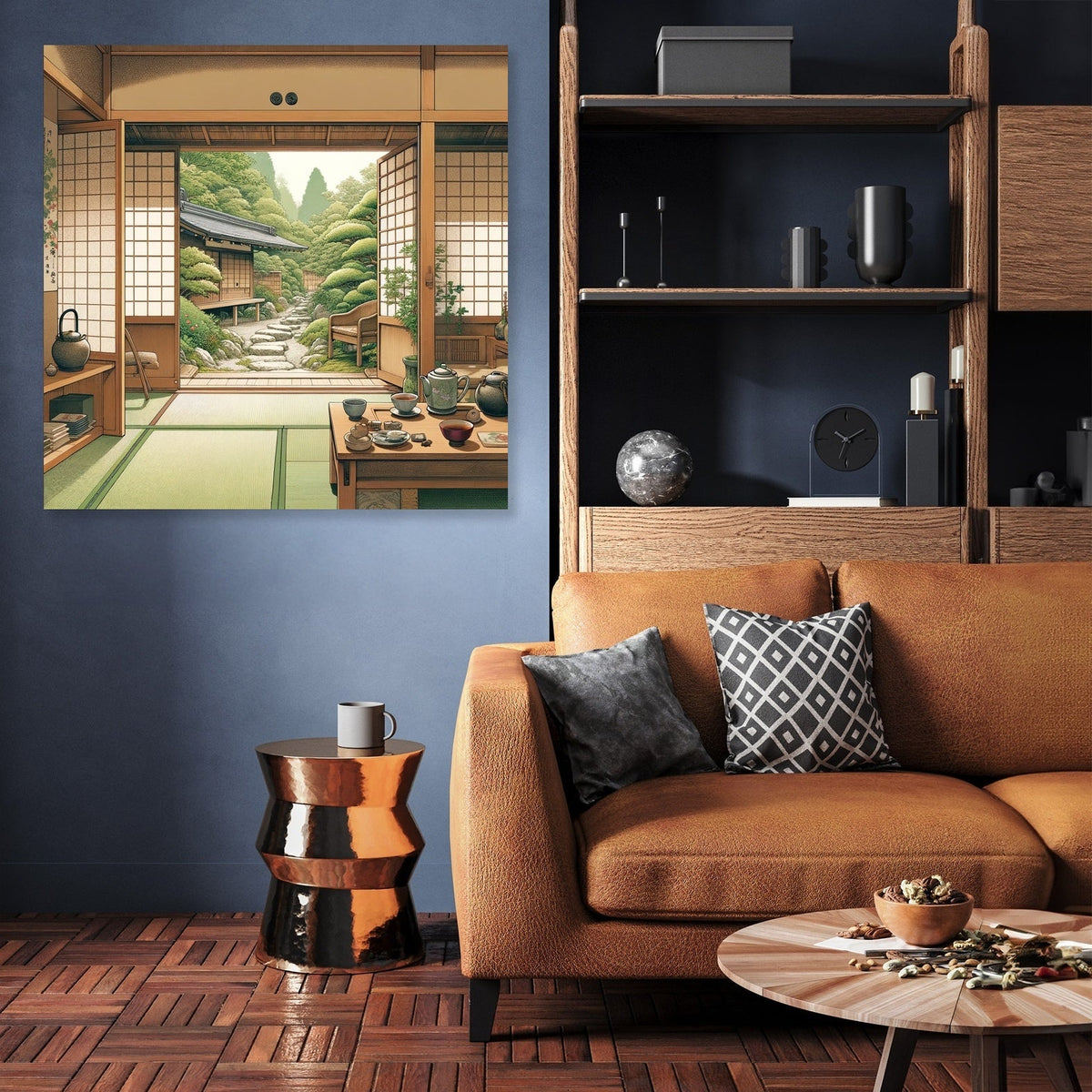 Serene Tea House Canvas