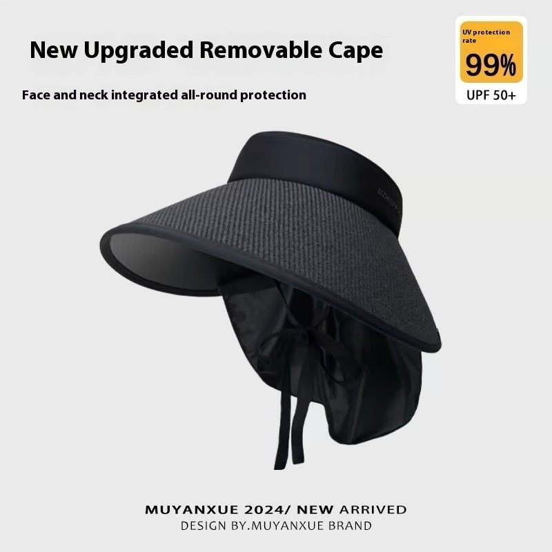 Plus-sized Brim Sun-proof Sun Protection Hat Women's Summer Shawl