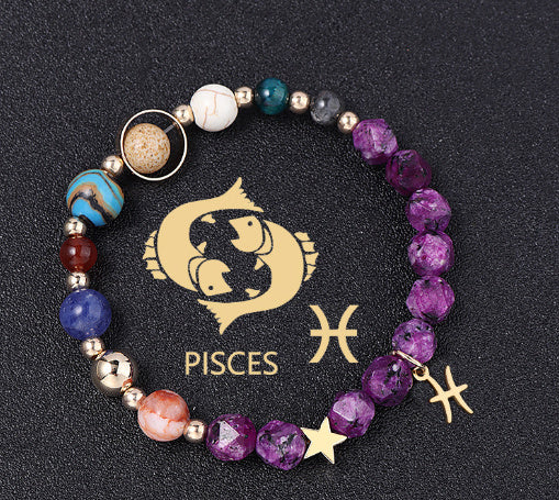 Natural Stone Hemp Stone Cut Surface Eight Planets Personalized Fashionable All-match