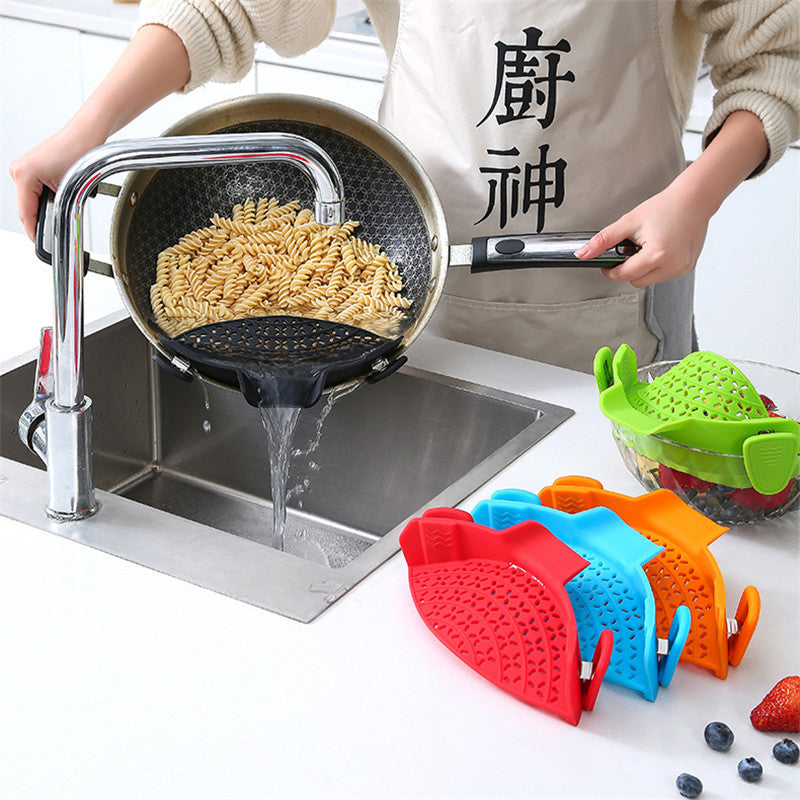 Silicone Pot Side Drain Stopper - Kitchen Strainer Guard