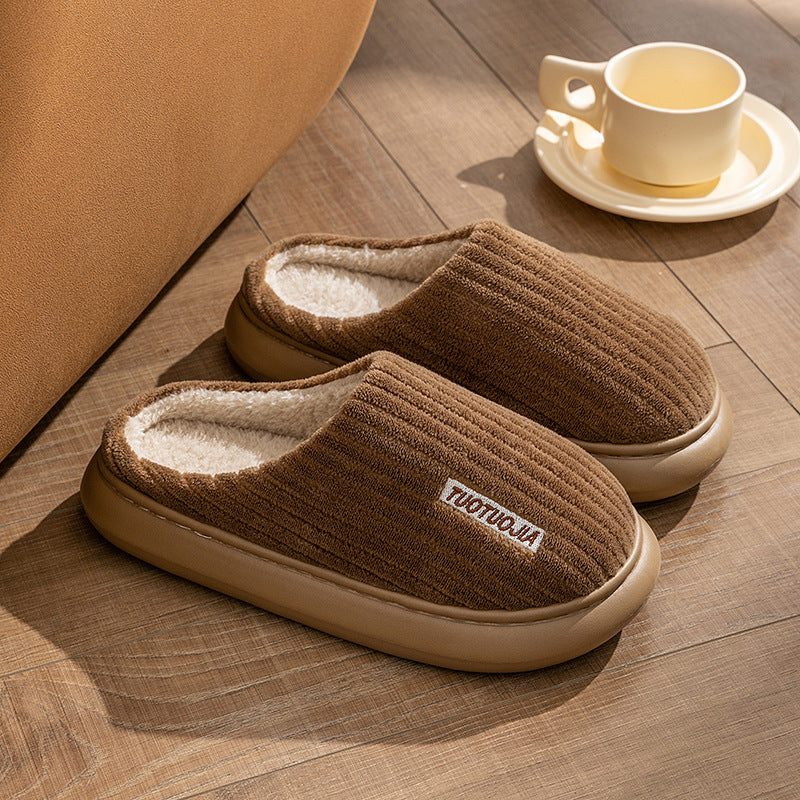 Ladies' Indoor Home Warm Fluffy Anti-slip Cotton Slippers