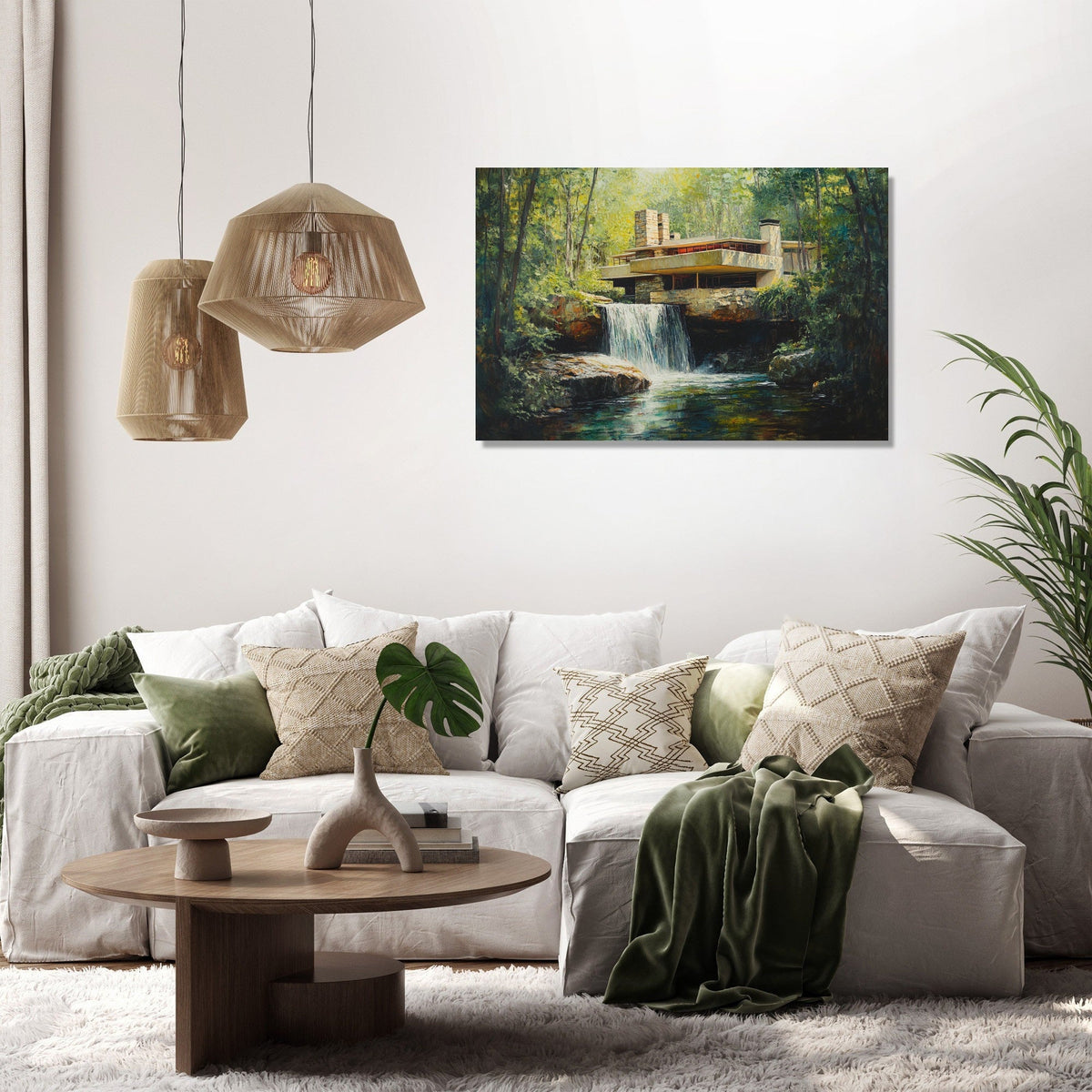 Mystical Midday Fallingwater Canvas