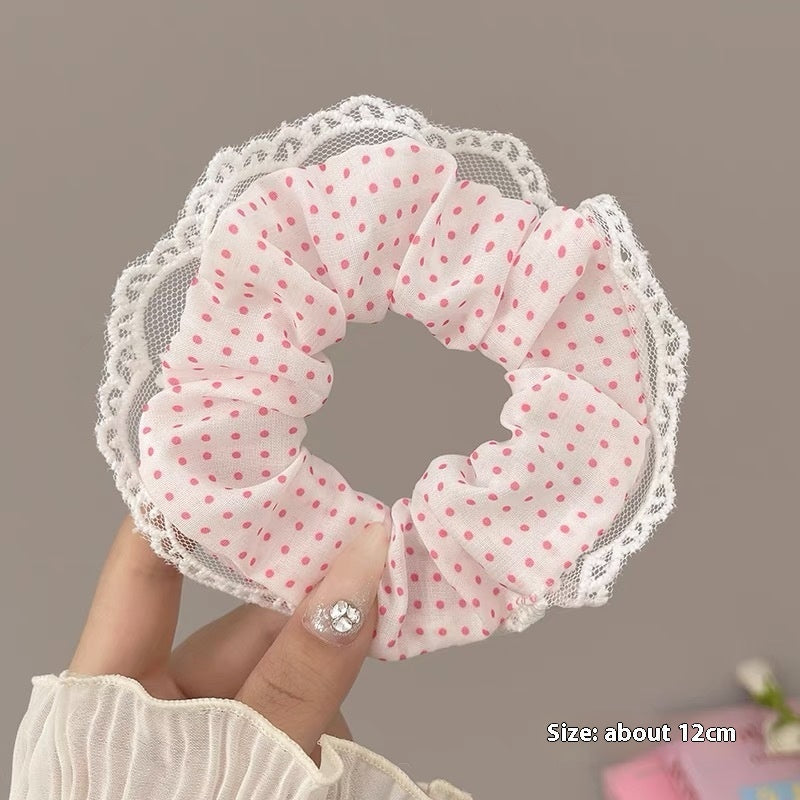 Summer Super Fairy Sweet Lace Large Intestine Hair Ring