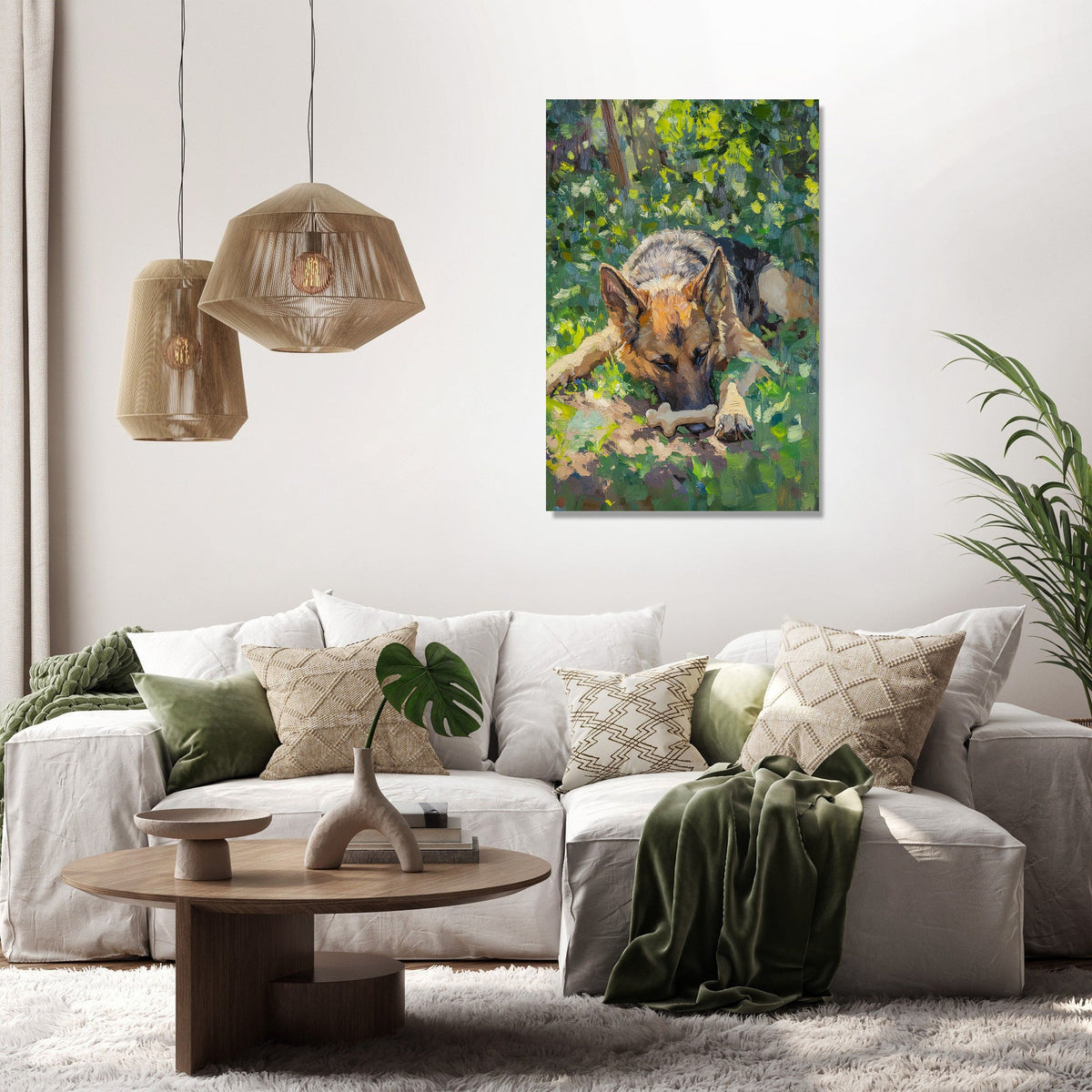 German Shepherd's Garden Canvas