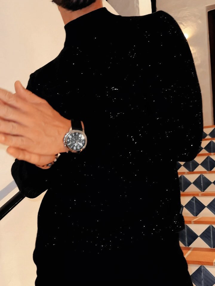 Men's Elegant Sequined Long Sleeve Top