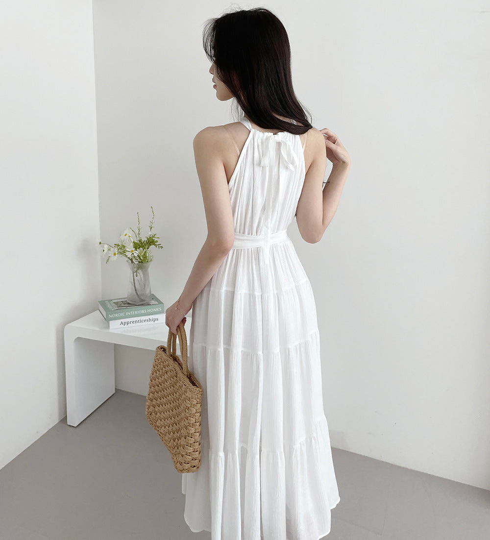 Fashion Halter Mid-length Dress Women