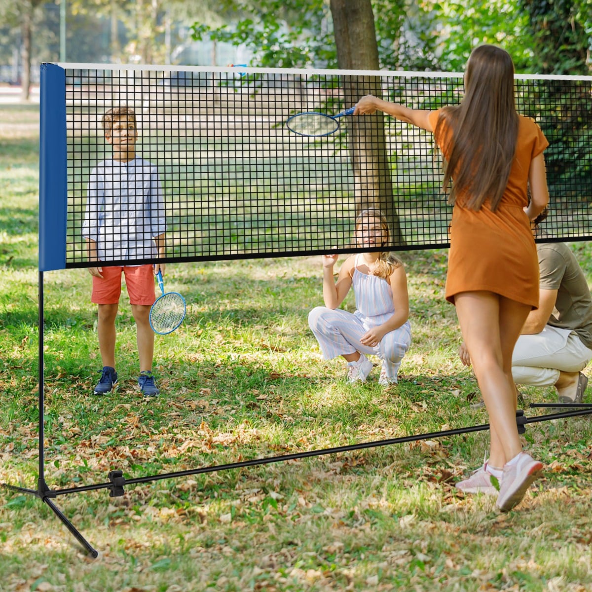 Adjustable Badminton Net Set for Backyard Driveway Beach Portable
