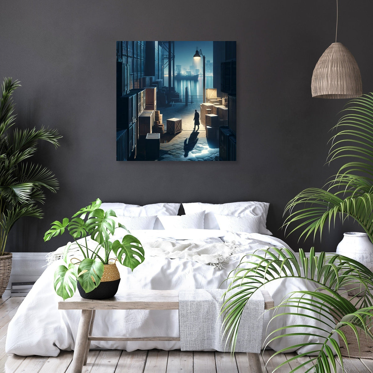 Docks at Midnight Canvas