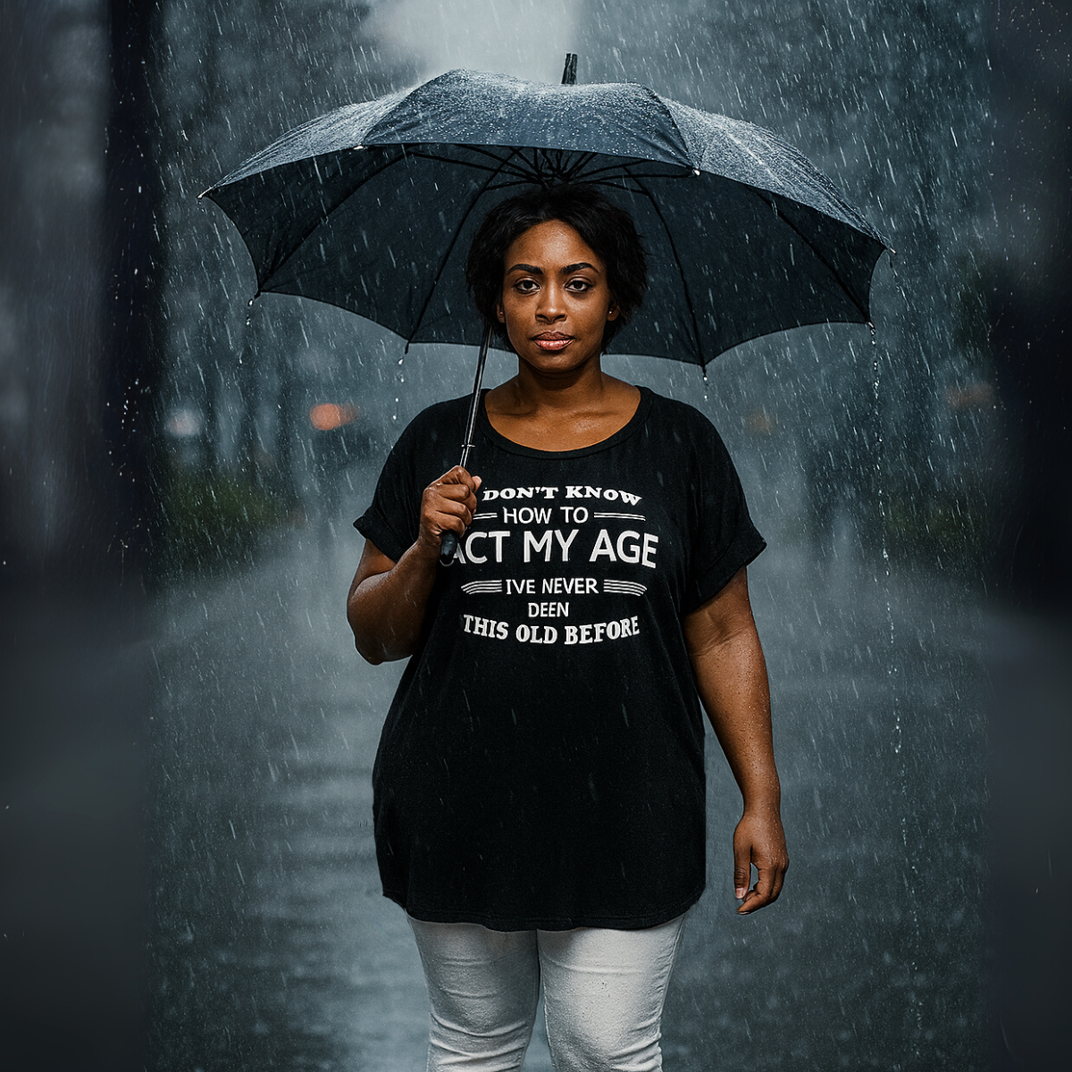 Act My Age Dipped Hem T-shirt