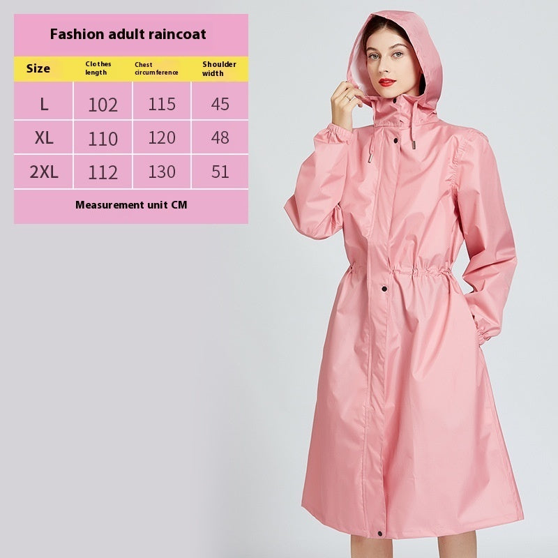 Fashion Trench Coat Raincoat Lightweight Breathable Solid Color Long Sleeve