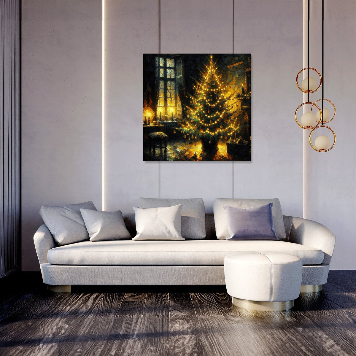Golden Yuletide Nostalgia Canvas