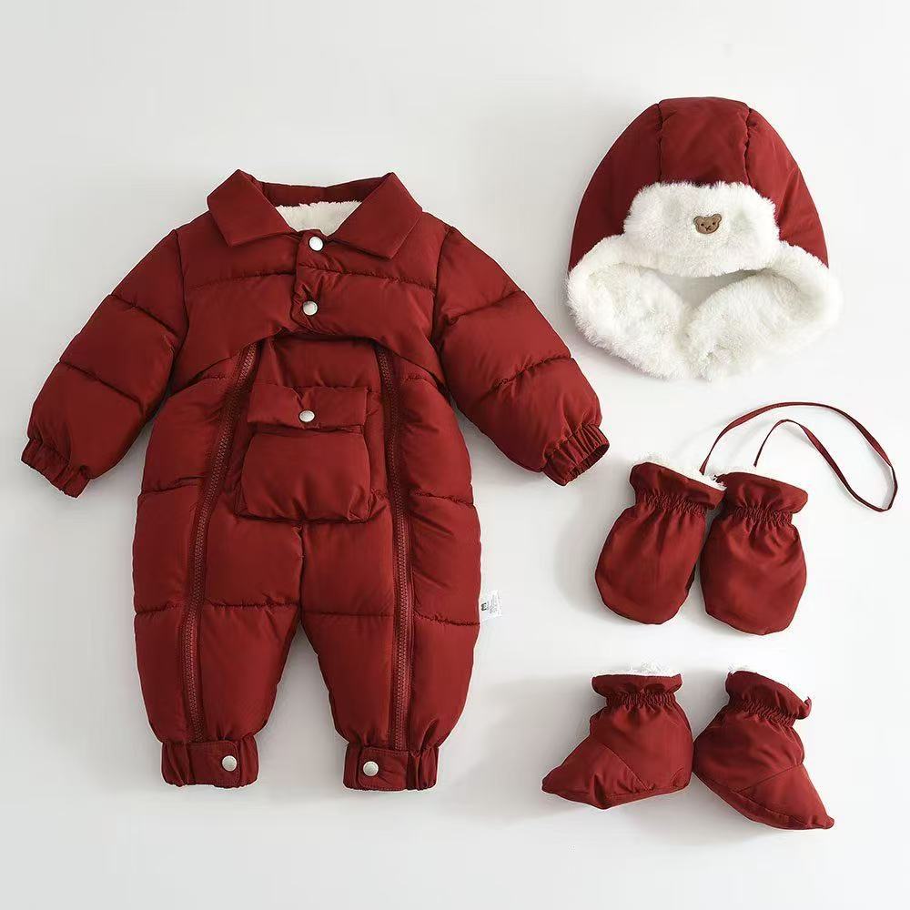 Baby Cotton-padded Thicken Crawler Suit Baby Children Romper