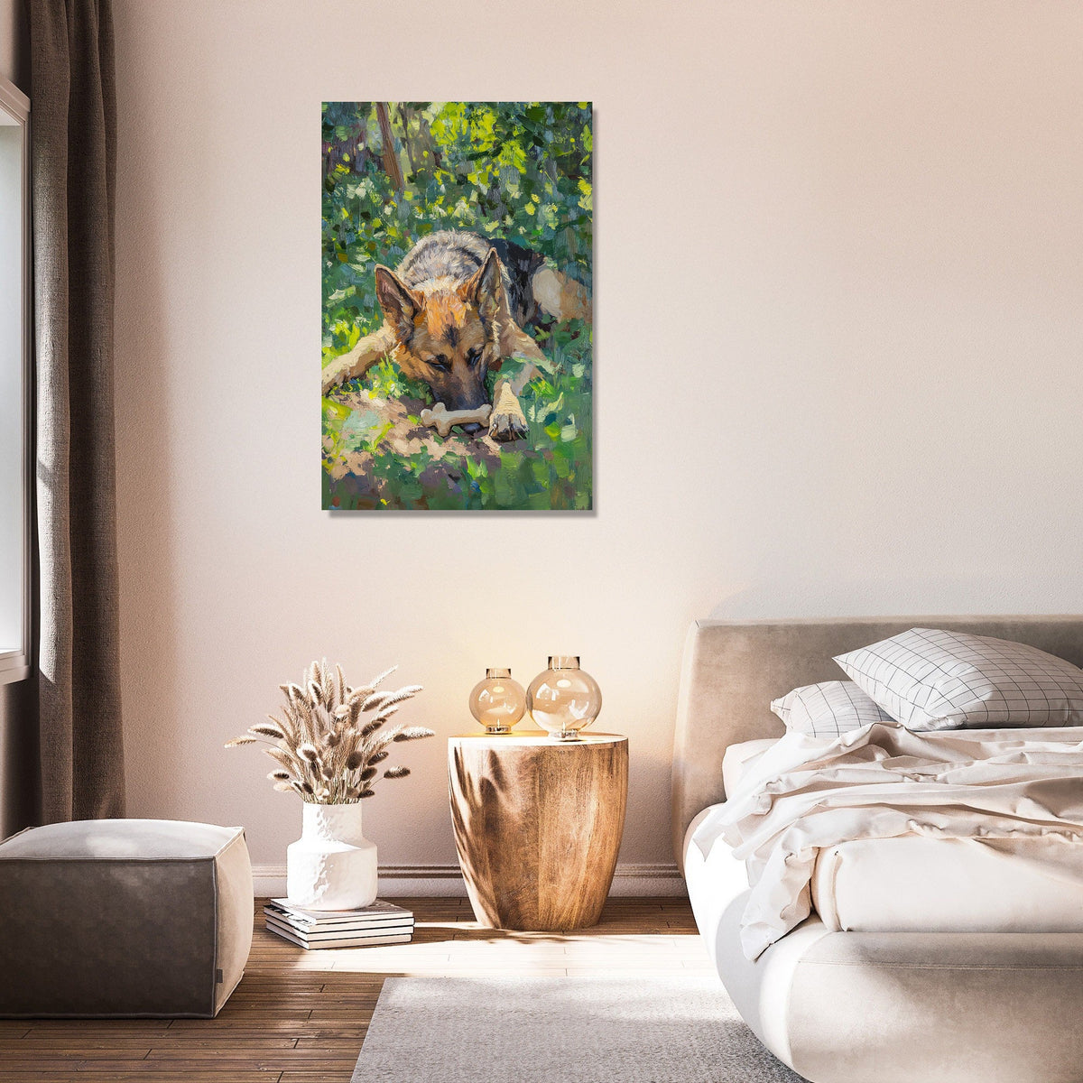 German Shepherd's Garden Canvas