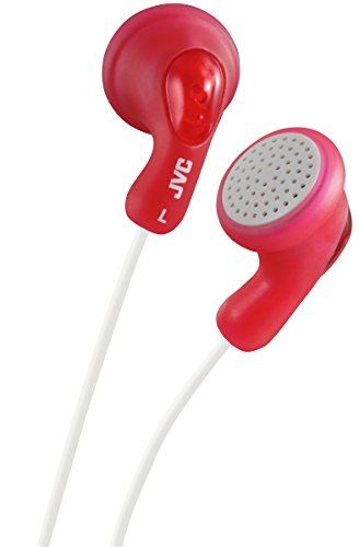 JVC HAF14RN Gumy Stereo Headphones - Raspberry Red