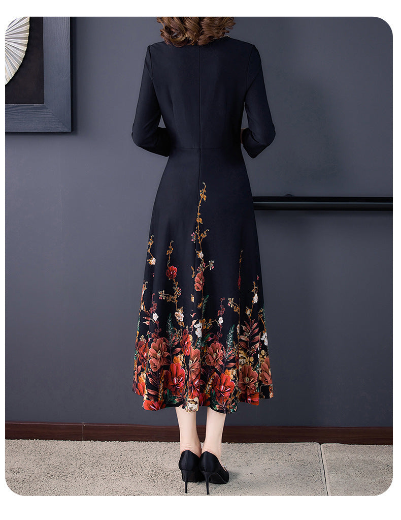 Women's Ninth Sleeve Mid-length Fashion Style Dress