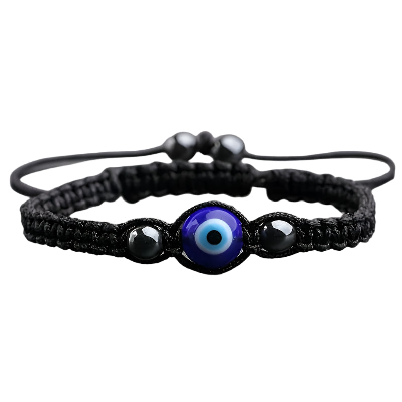 1pc Evil Eye Beaded Hand Woven Black Cord Bracelets