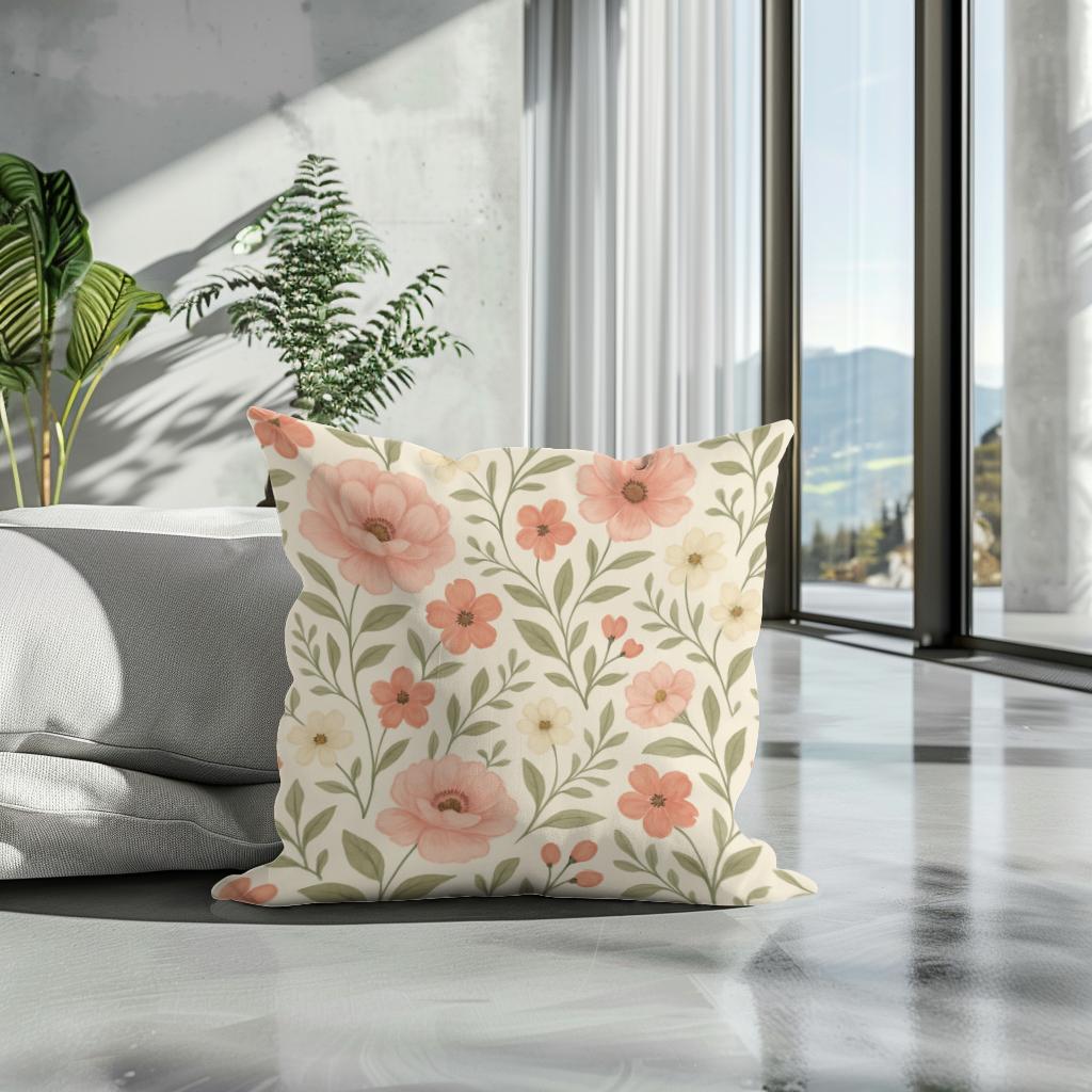 Blush Meadow Cotton Cushion