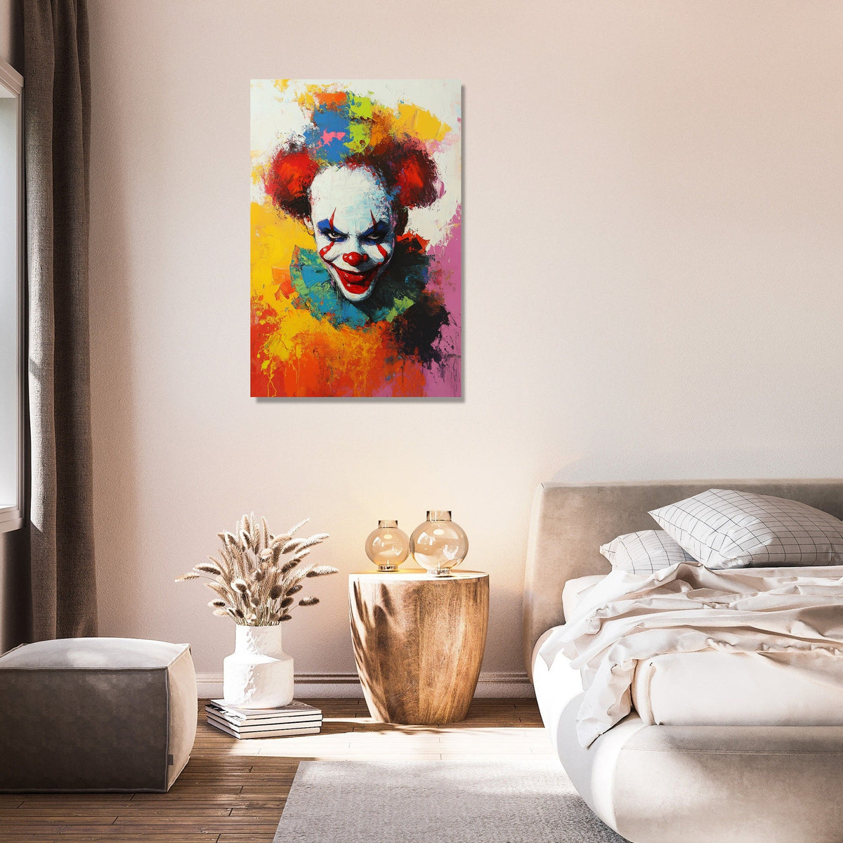 Enigmatic Clown Sunrise Canvas