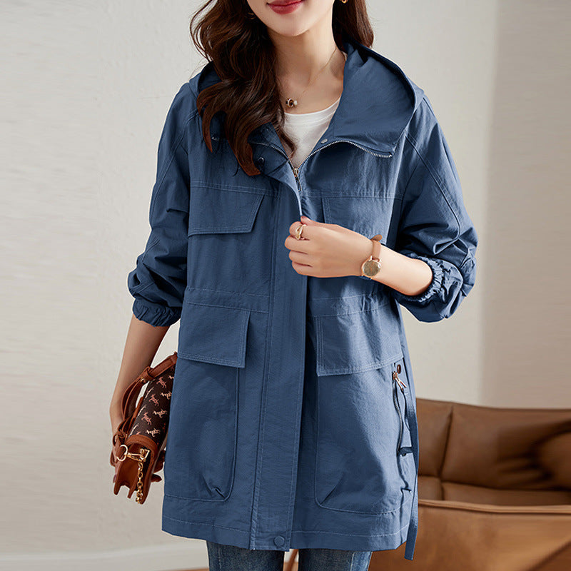 Women's Mid-length Western Style Youthful-looking Trench Coat