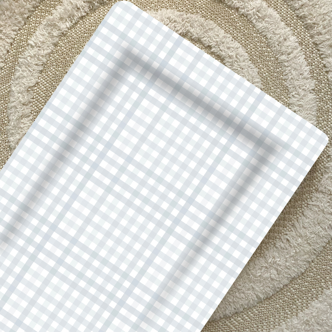 Standard Changing Mat - Powder Blue Gingham