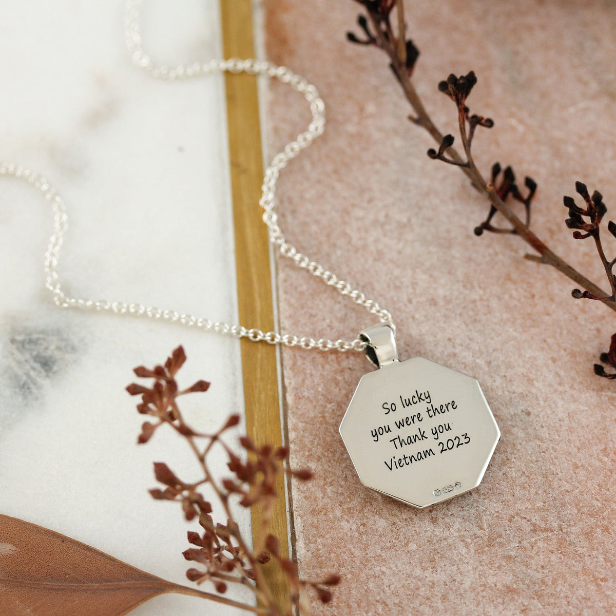 Good Luck Symbols Personalised Silver Necklace