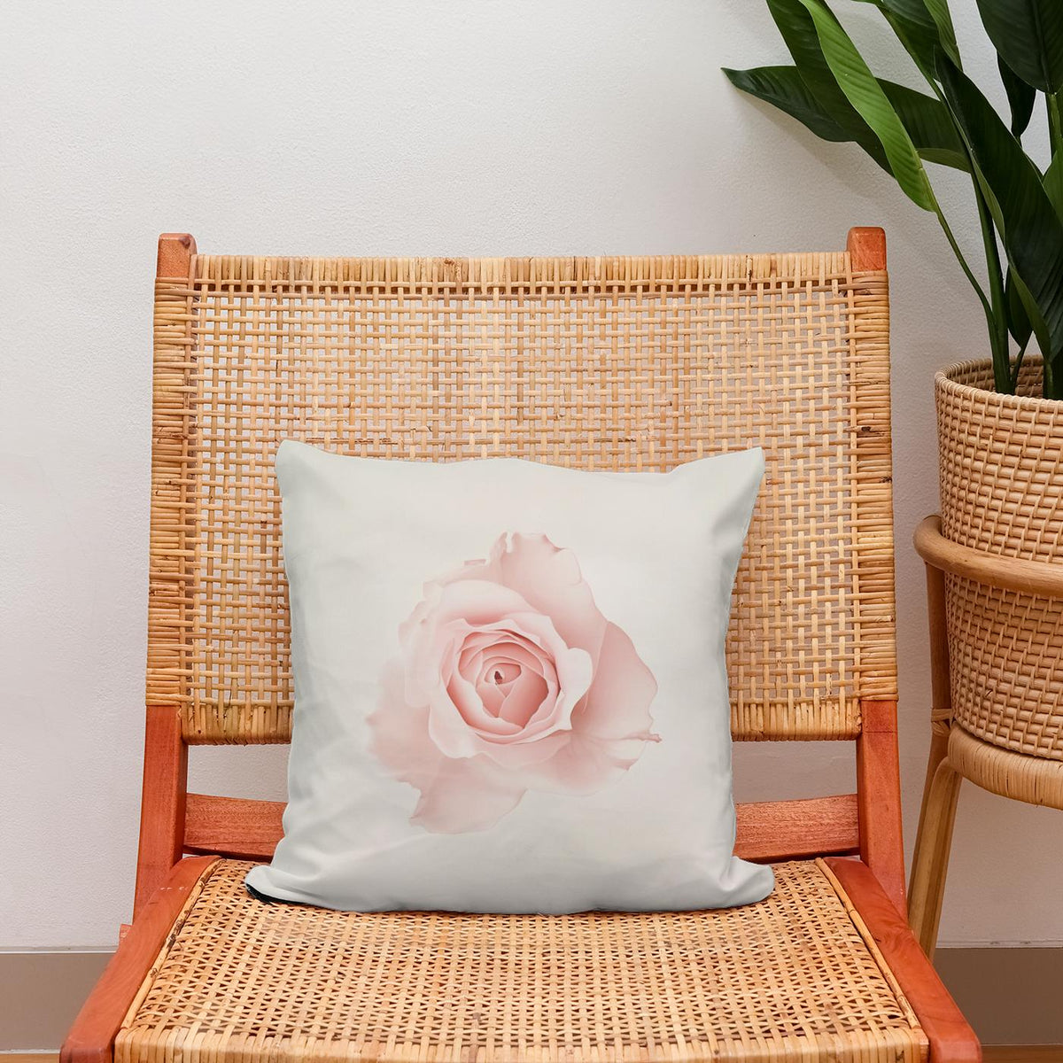 Pink Rose Cotton Cushion