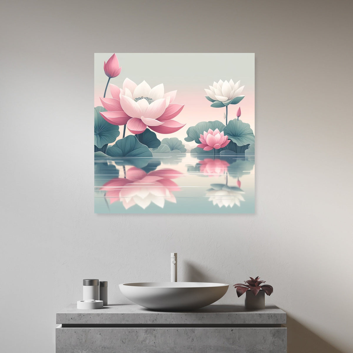 Lotus Pond Harmony Canvas