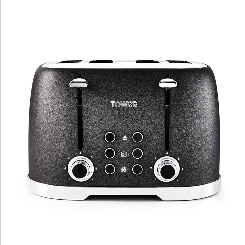 Tower Black Glitz Sparkle 4 Slice Toaster