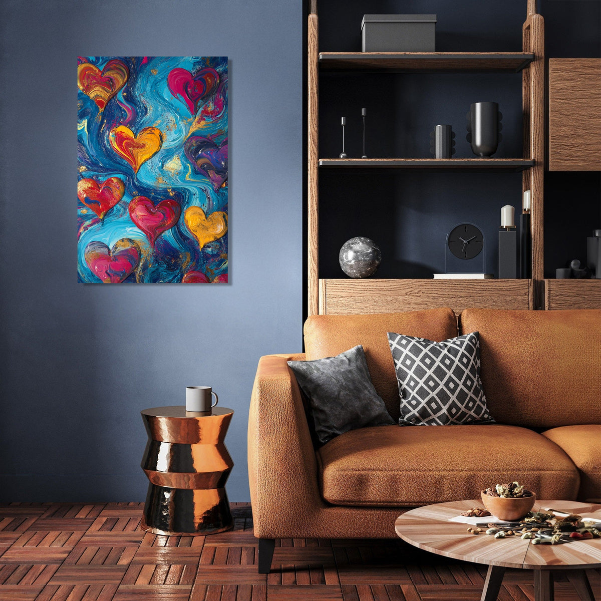 Abstract Hearts Canvas