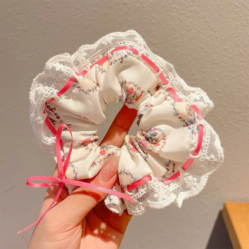 Summer Super Fairy Sweet Lace Large Intestine Hair Ring