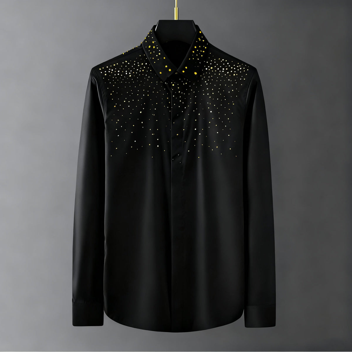 Elegant Rhinestone Long-sleeved Shirt