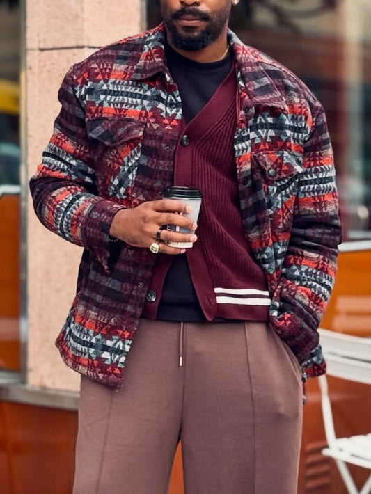 Retro Plaid Pocket Jacket