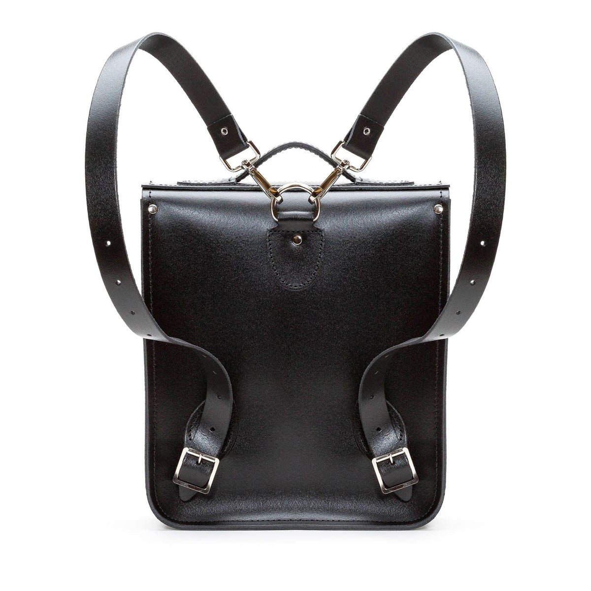 Handmade Leather City Backpack - Black