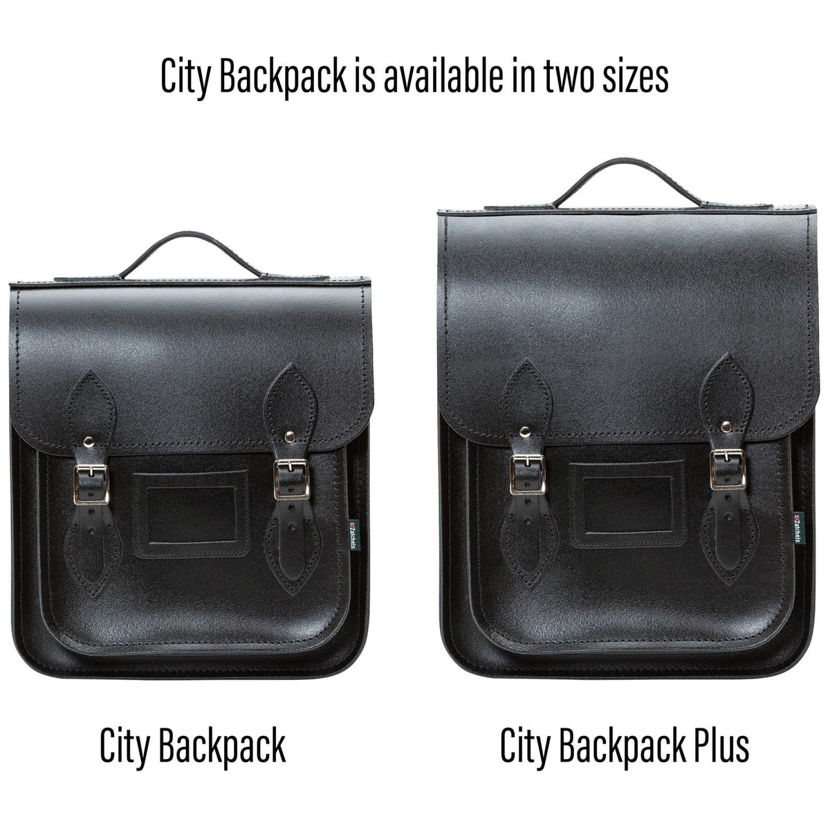 Handmade Leather City Backpack - Black