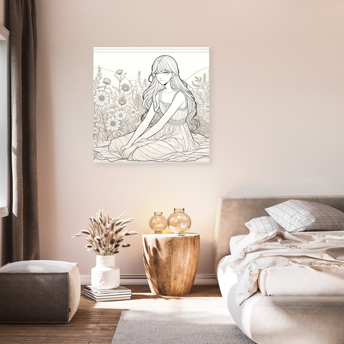 Tranquil Garden Girl Canvas