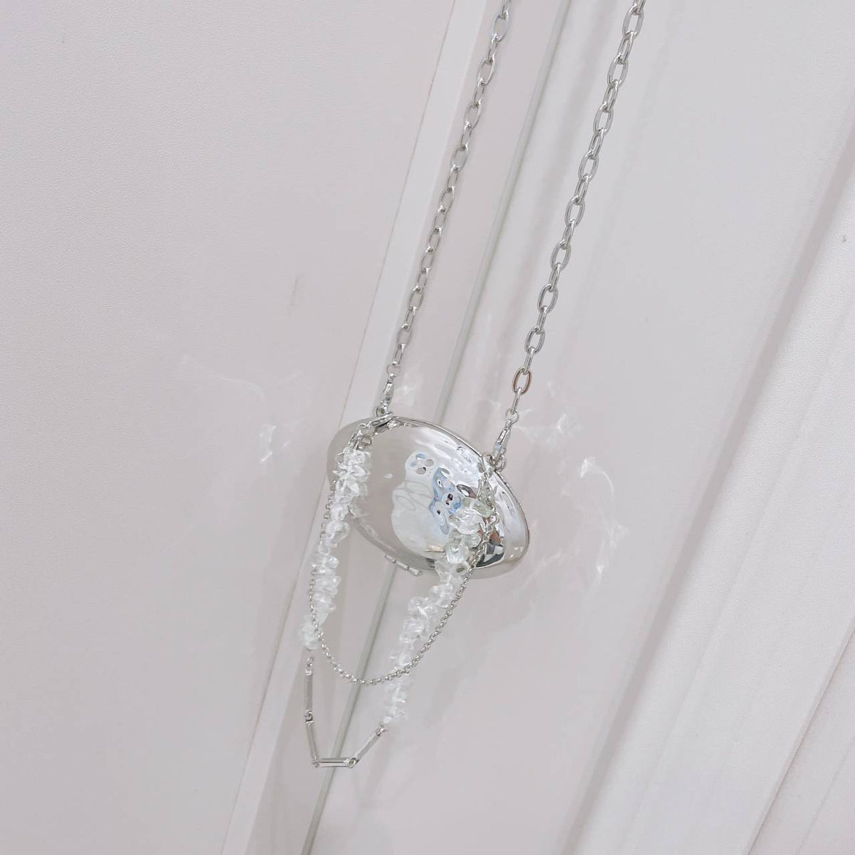 Shell Bag With Silver Metal Accessories